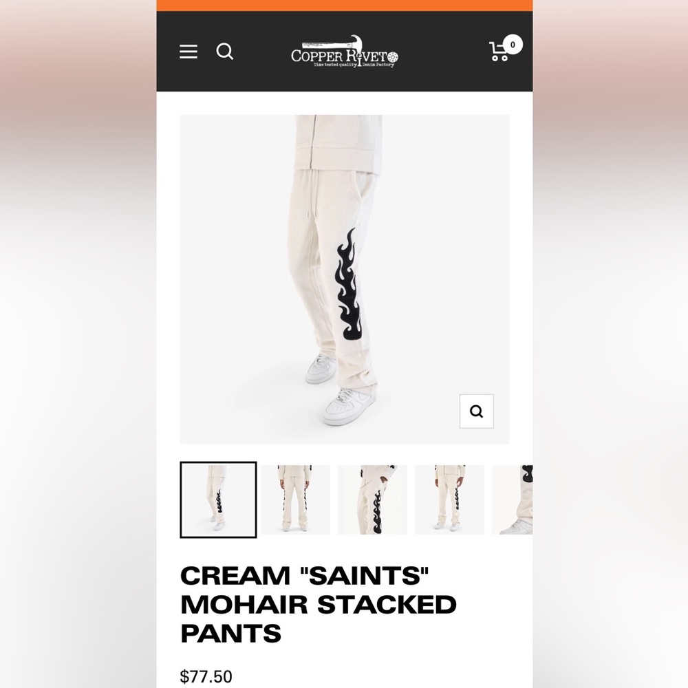 CREAM "SAINTS" MOHAIR STACKED PANTS